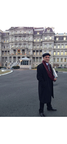 Photo of Robin Washington in front of the Executive Office Building